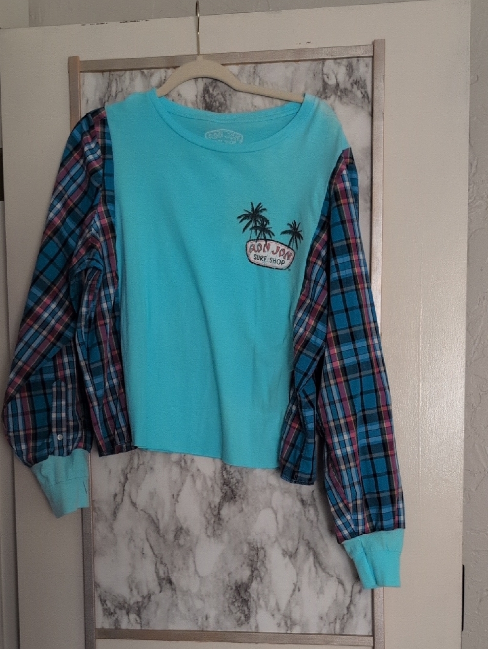 Custom Boho Created Ron Jon Upcycle Crop top One Of One.